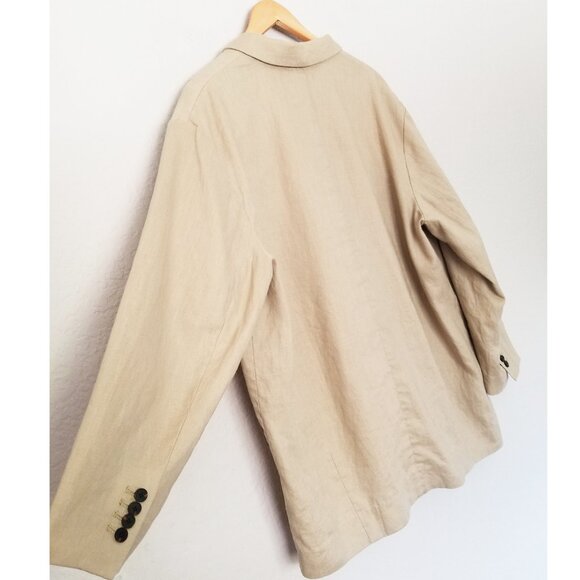 Everlane The Linen Double Breasted Blazer in Khaki Relaxed Fit Plus Size16 $198 - Picture 9 of 16